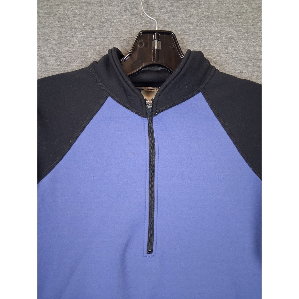 REI Womens Jacket Small Purple Black Nylon Fleece 1/4 Zip Pullover USA Made‎